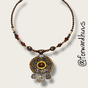 Bundle Sale 3 for $15 | Artisan Beaded Necklace – Ornate Pendant with Charms